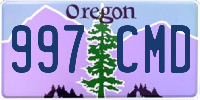 OR license plate 997CMD