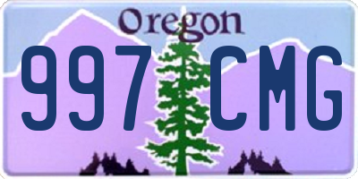 OR license plate 997CMG