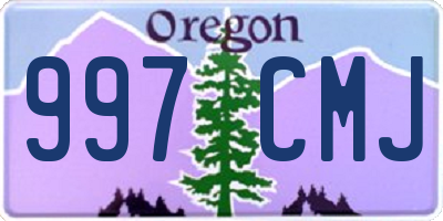 OR license plate 997CMJ