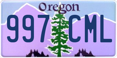 OR license plate 997CML