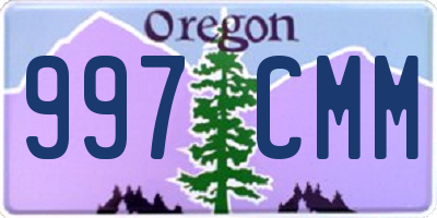 OR license plate 997CMM