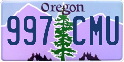 OR license plate 997CMU