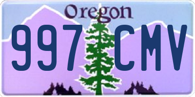 OR license plate 997CMV