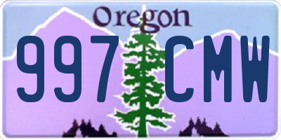 OR license plate 997CMW