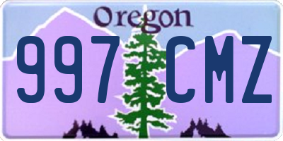 OR license plate 997CMZ