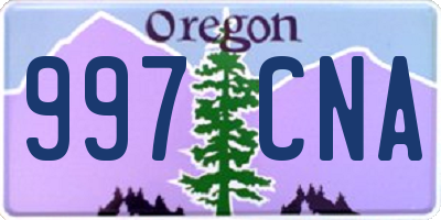 OR license plate 997CNA