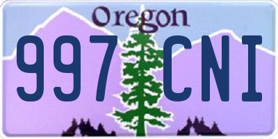 OR license plate 997CNI