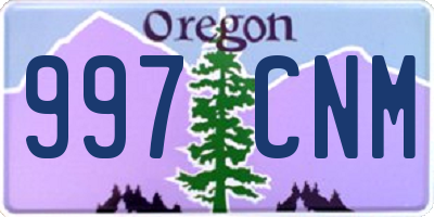 OR license plate 997CNM