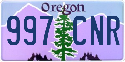 OR license plate 997CNR