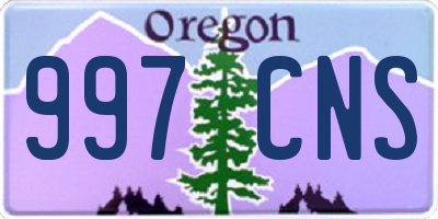 OR license plate 997CNS