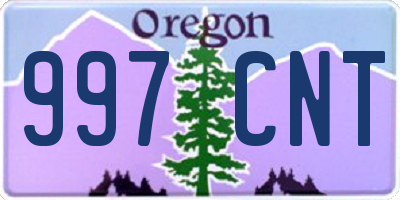 OR license plate 997CNT