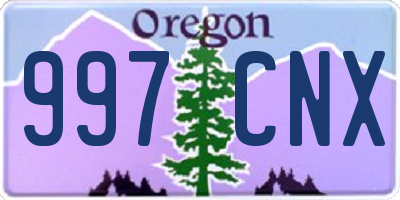 OR license plate 997CNX
