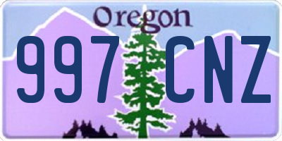 OR license plate 997CNZ