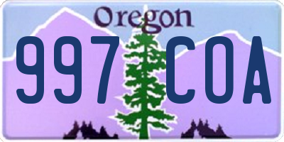 OR license plate 997COA