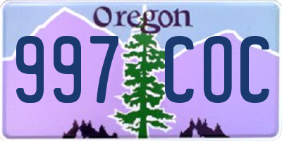 OR license plate 997COC