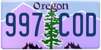 OR license plate 997COD