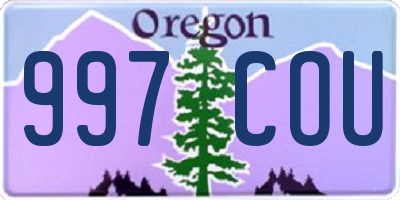 OR license plate 997COU