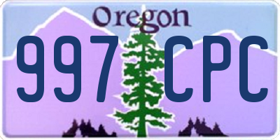 OR license plate 997CPC