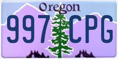 OR license plate 997CPG
