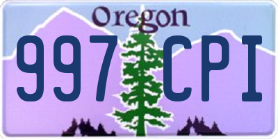 OR license plate 997CPI