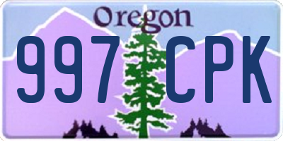 OR license plate 997CPK