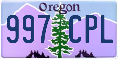 OR license plate 997CPL