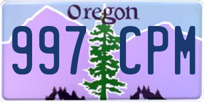 OR license plate 997CPM