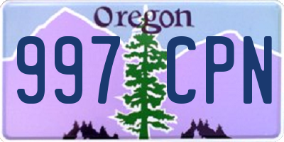 OR license plate 997CPN