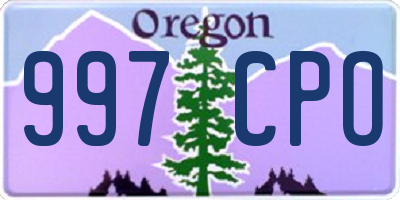 OR license plate 997CPO