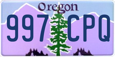 OR license plate 997CPQ
