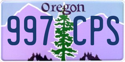 OR license plate 997CPS