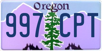 OR license plate 997CPT