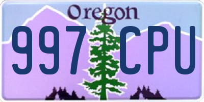 OR license plate 997CPU