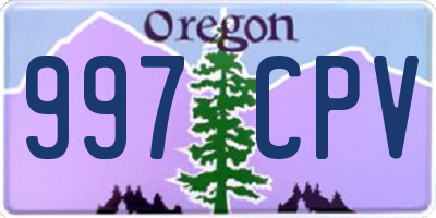 OR license plate 997CPV