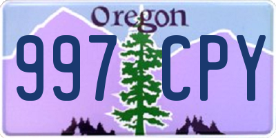 OR license plate 997CPY