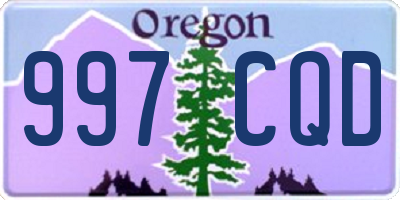 OR license plate 997CQD
