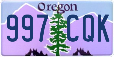 OR license plate 997CQK