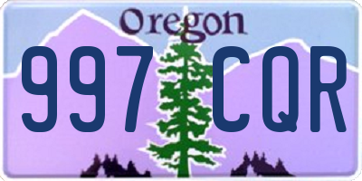 OR license plate 997CQR