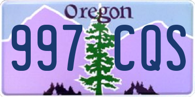 OR license plate 997CQS