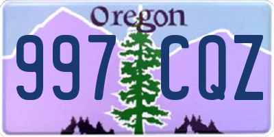 OR license plate 997CQZ
