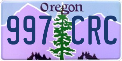 OR license plate 997CRC