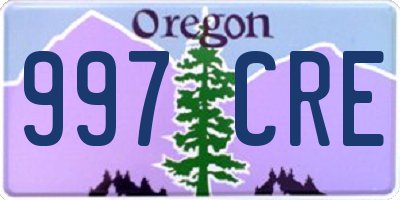 OR license plate 997CRE