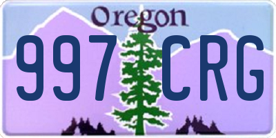 OR license plate 997CRG