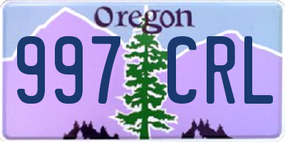 OR license plate 997CRL