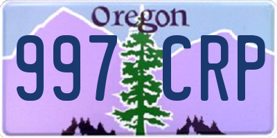 OR license plate 997CRP