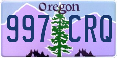 OR license plate 997CRQ