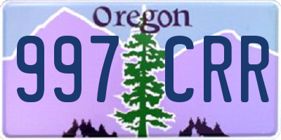 OR license plate 997CRR