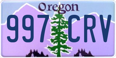 OR license plate 997CRV