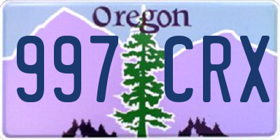 OR license plate 997CRX