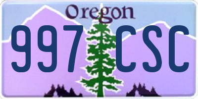 OR license plate 997CSC